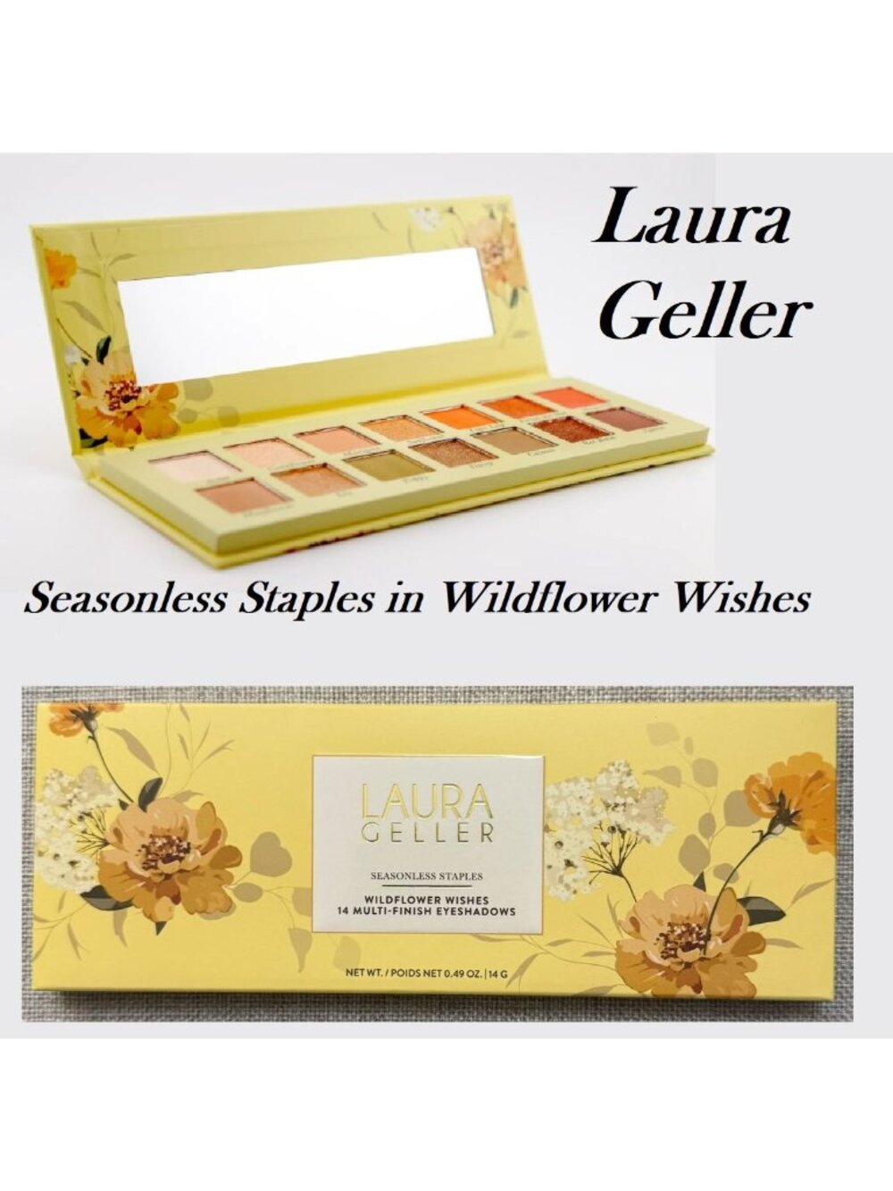 Laura Geller Seasonless Staples Wildflower Wishes Eyeshadow Palette 14 Shades